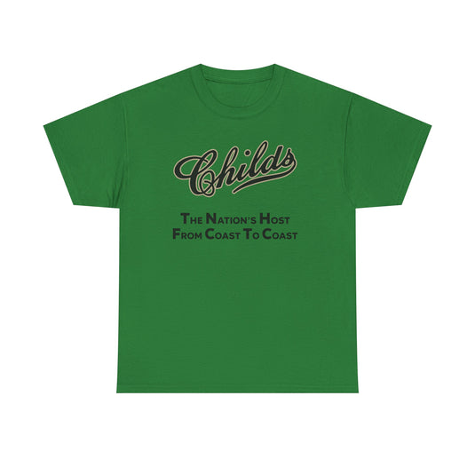 Childs Restaurants T-Shirt - American Casual Dining Industry Defunct Logo Tee