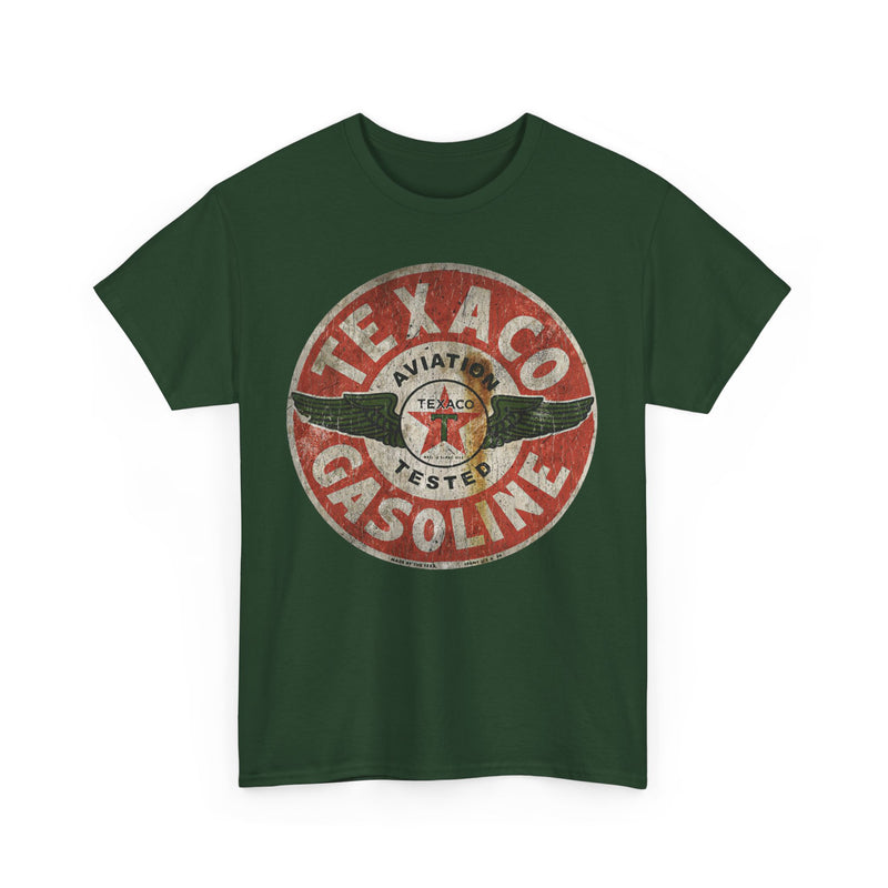 Load image into Gallery viewer, Texaco Aviation Tested Gasoline Sign 1902 Texas Oil Company T-shirt
