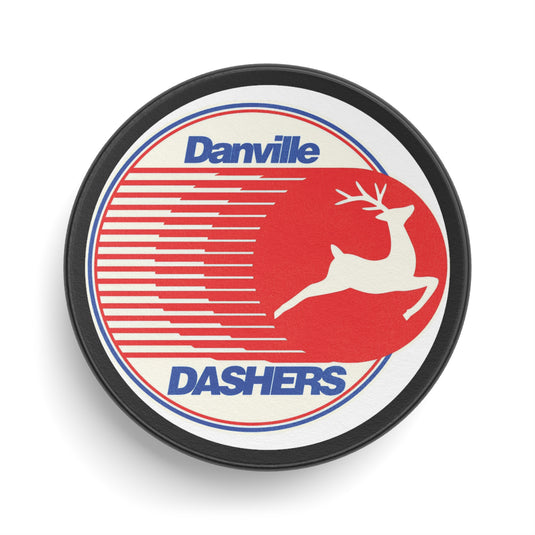 Danville Dashers Red Blue Logo Hockey Puck