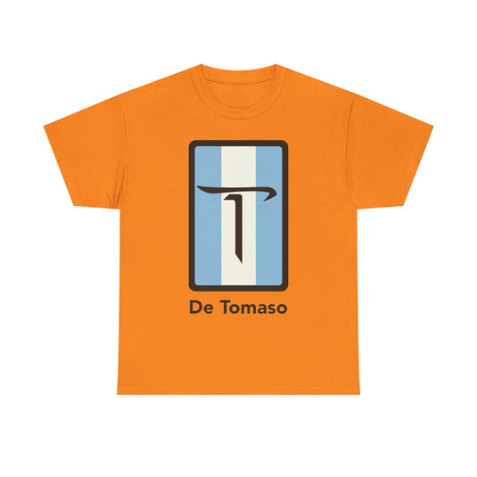 De Tomaso Italian Sports Car Manufacturer Blue Stripe T-shirt