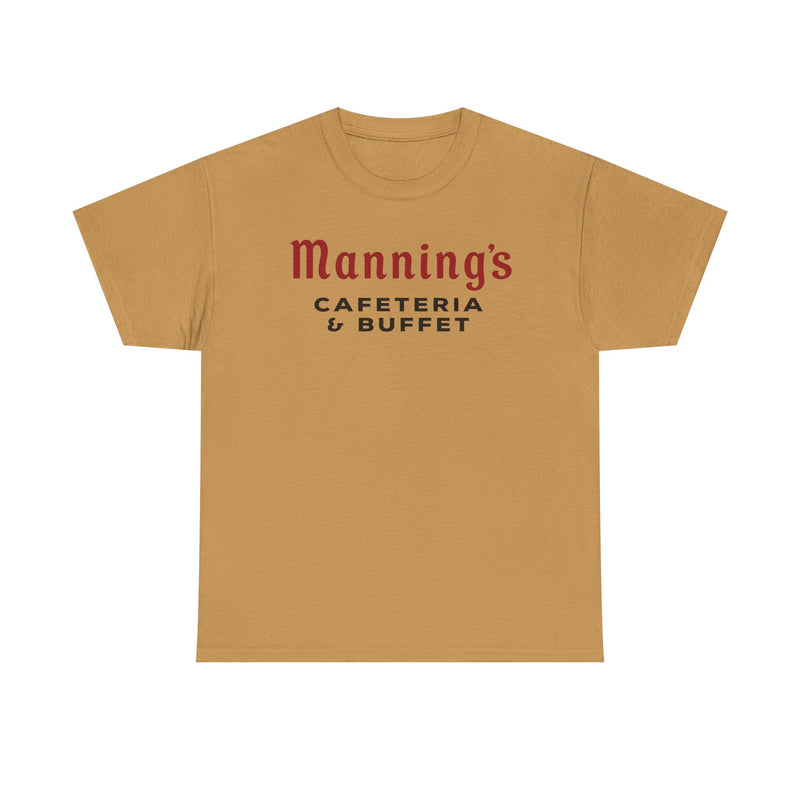 Load image into Gallery viewer, Manning's Cafeterias T-Shirt - Restaurant Industry Defunct Logo Tee
