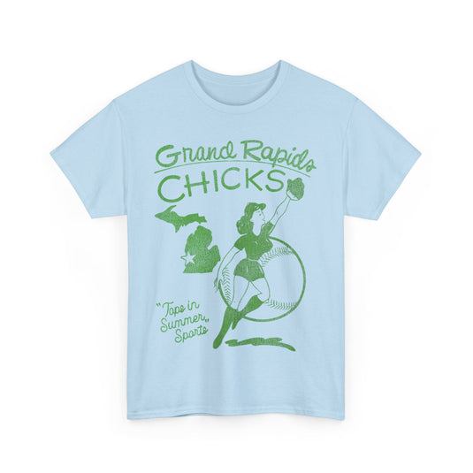 Grand Rapids Chicks Womens Nostalgic Retro Baseball Team T-shirt