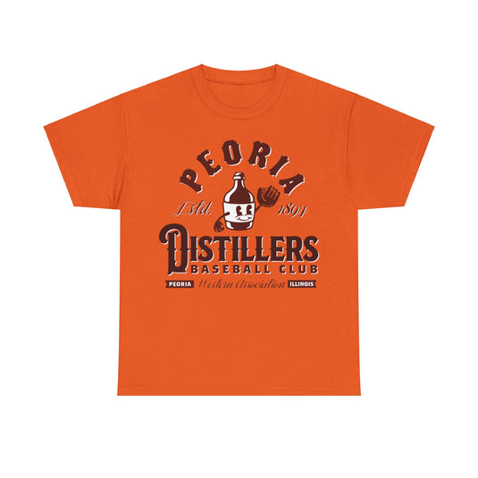 Peoria Distiller Est 1894 Illinois Baseball T-shirt