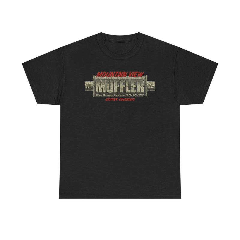 Load image into Gallery viewer, Mountain View Muffler Est 1992 Colorado T-shirt
