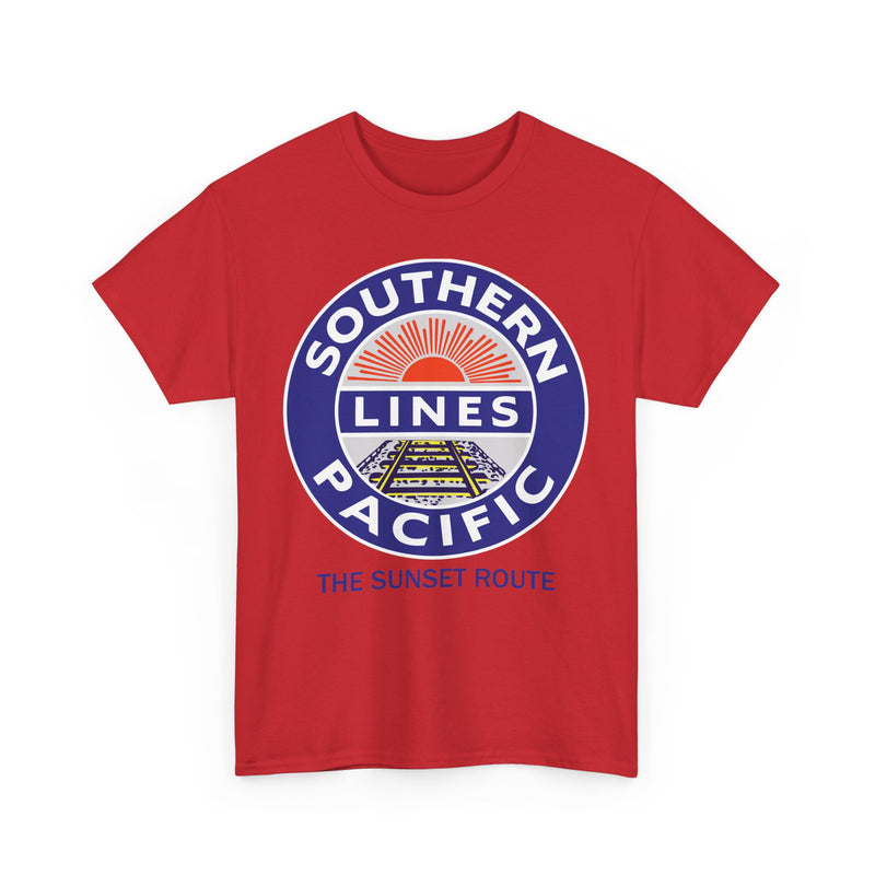 Load image into Gallery viewer, Southern Pacific Lines Sunset Route Railroad Logo Vintage T-Shirt
