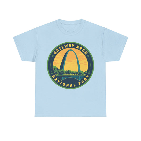 Gateway Arch National Park Missouri Round Logo T-shirt