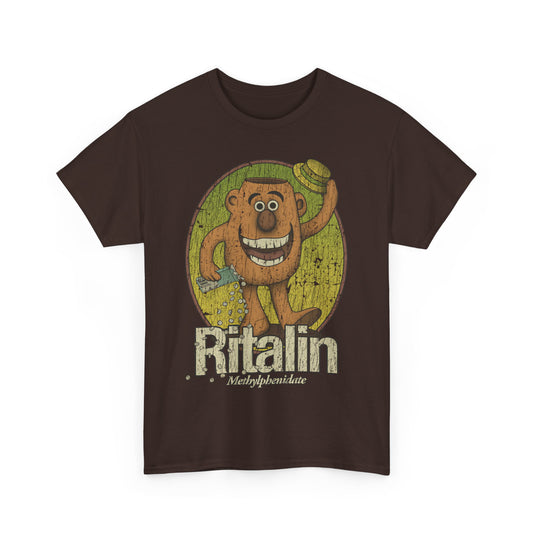 Ritalin Man 1975 Methylphenidate Advertising Logo T-shirt