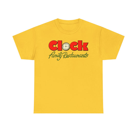 Clock Family Restaurants Vintage Diner Classic Restaurant Logo T-Shirt