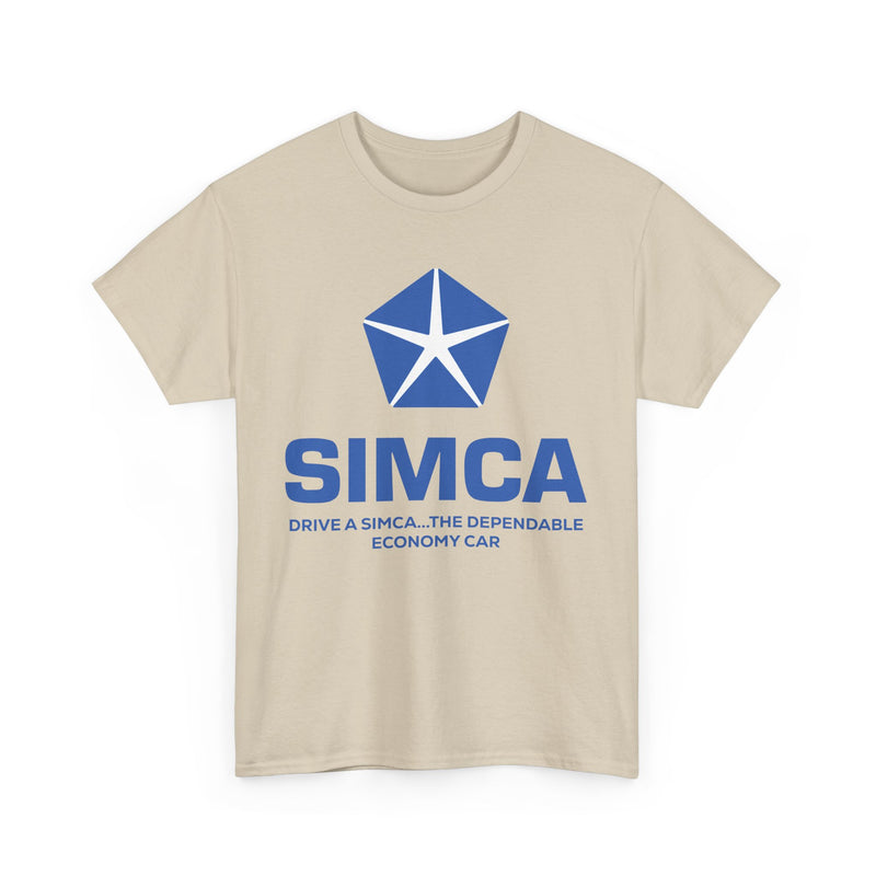 Load image into Gallery viewer, Simca Drive A Simca The Dependable Economy Car Vintage Logo T-shirt
