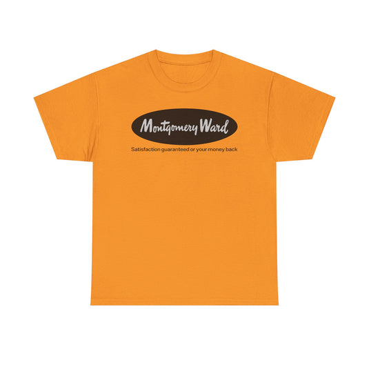 Montgomery Ward Satisfaction Guaranteed Black Oval Retail Department T-shirt