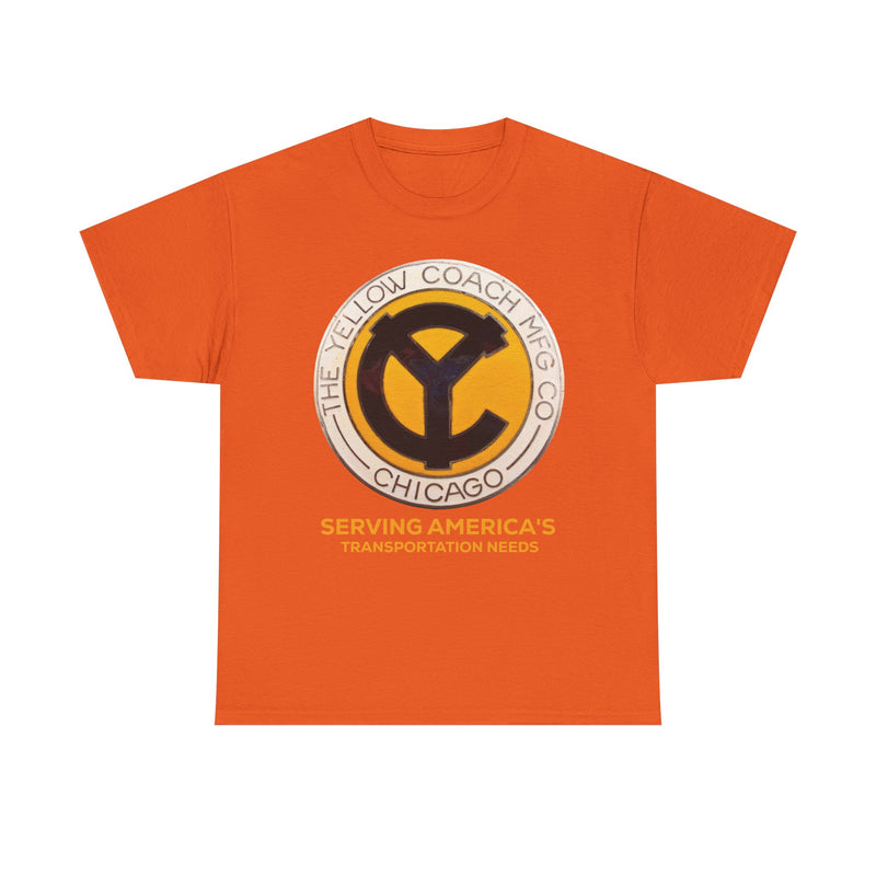 Load image into Gallery viewer, The Yellow Coach Mfg Co Chicago Serving America&#39;s Transportation Needs Vintage Logo T-shirt

