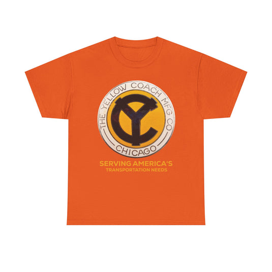 The Yellow Coach Mfg Co Chicago Serving America's Transportation Needs Vintage Logo T-shirt
