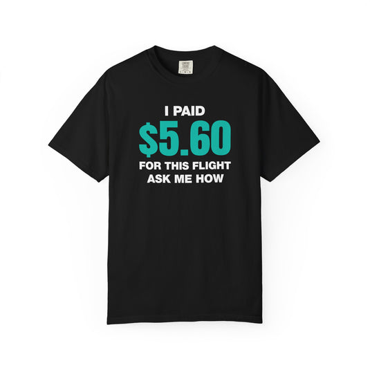 $5.60 Flight Credit Card Points Miles Travel T-shirt