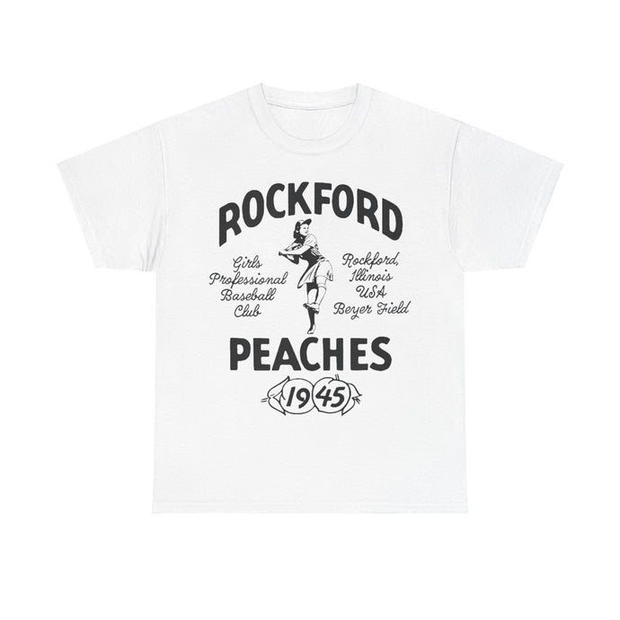 Rockford Illinois Peaches Nostalgic Retro Baseball Team T-shirt