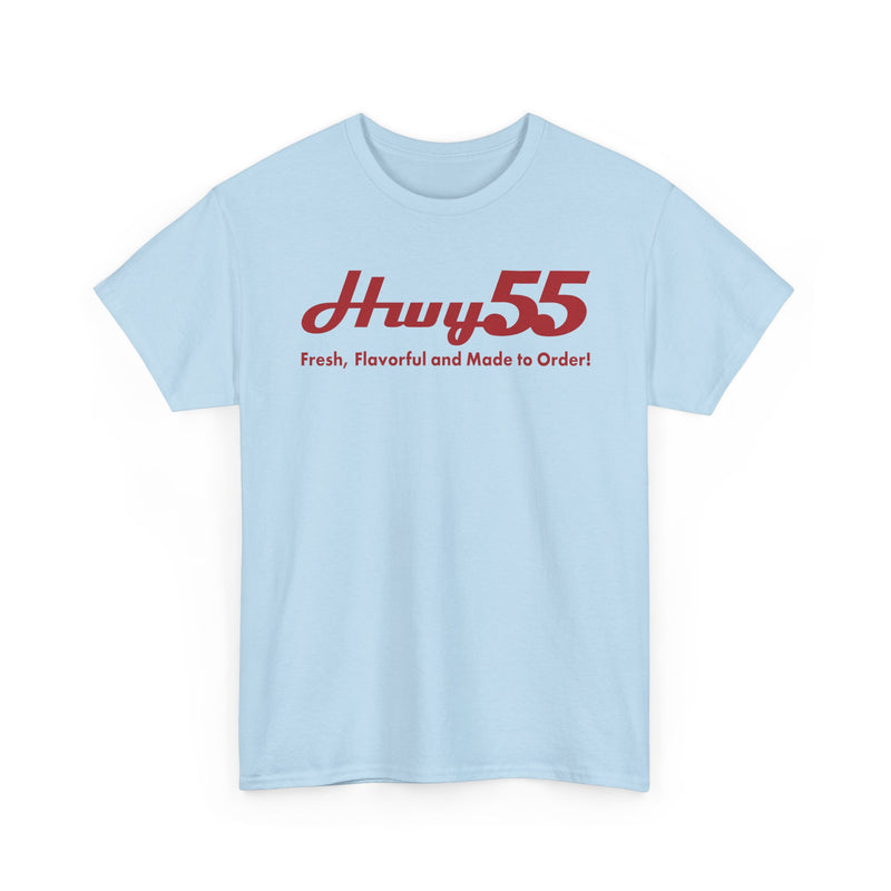 Load image into Gallery viewer, Hwy 55 T-Shirt Fresh Flavorful and Made to Order Defunct Restaurant Chain Tee
