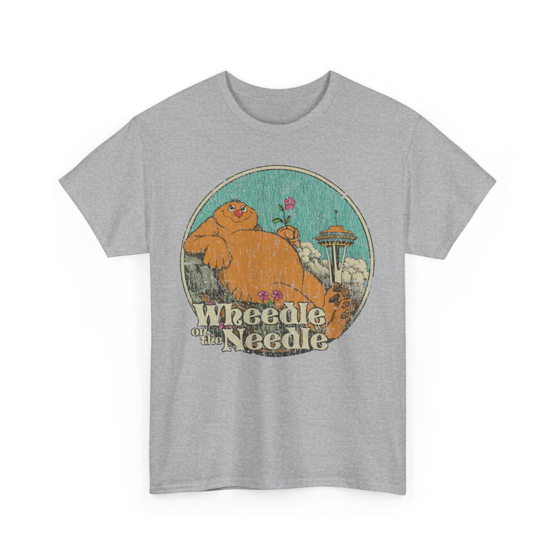 Load image into Gallery viewer, Wheedle on the Needle 1974 Seattle Washington Nostalgic Illustrated Book T-shirt
