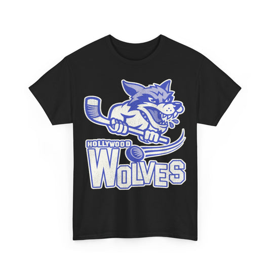 Hollywood Wolves Hockey Team Nostalgic Logo T-shirt