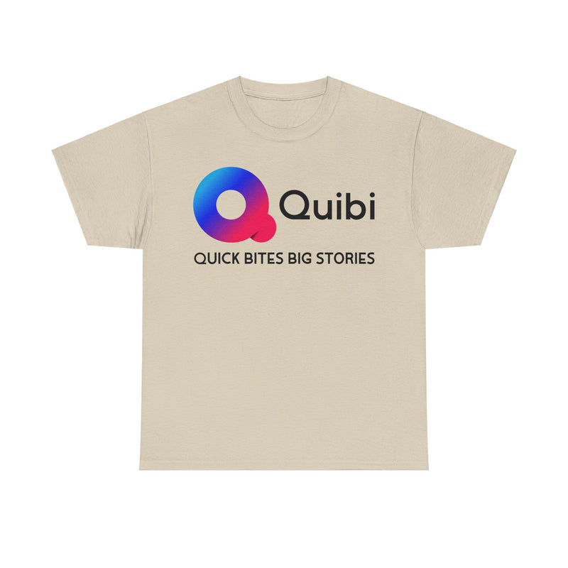 Load image into Gallery viewer, Quibi Quick Bites Big Stories Nostalgic Televison Logo T-Shirt
