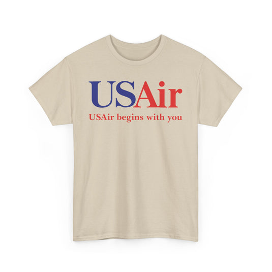 USAir Begins With You Classic American Airline Logo T-shirt
