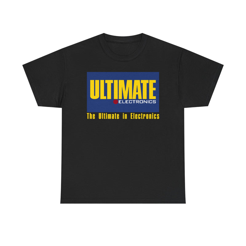 Load image into Gallery viewer, Ultimate Electronics The Ultimate in Electronics Blue Yellow Logo T-shirt

