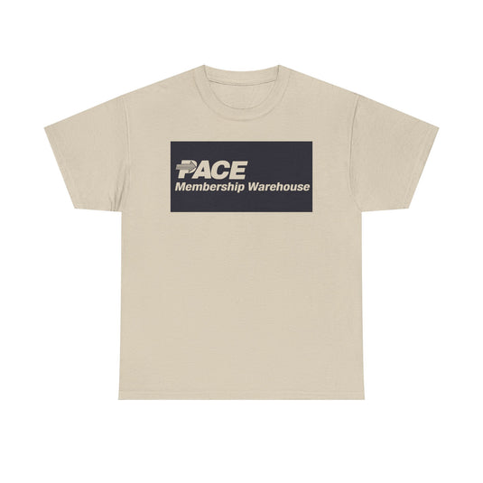 PACE Membership Warehouse Club Navy Blue Logo Bulk Shopping Nostalgic T-shirt