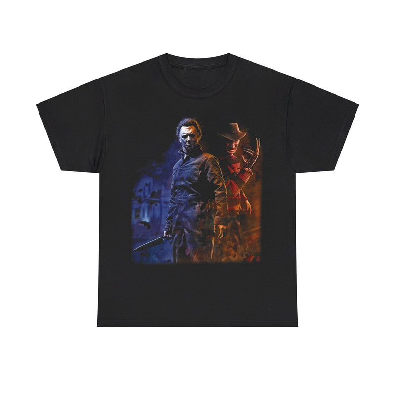 Load image into Gallery viewer, Michael Myers Freddy Krueger Duo Halloween Movie T-shirt
