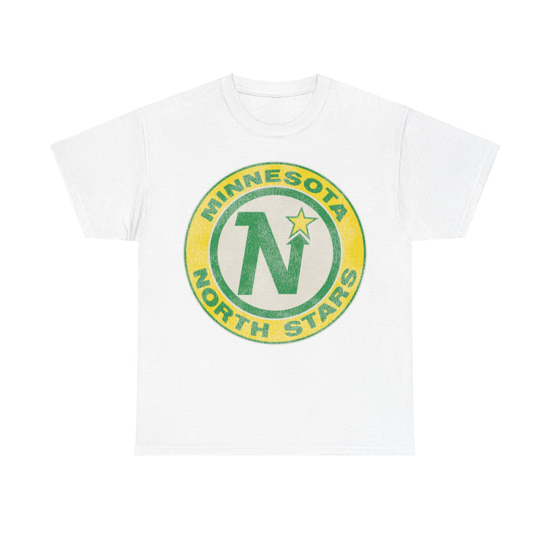 Load image into Gallery viewer, Minnesota North Stars Hockey Team Green Yellow Nostalgic Logo T-shirt
