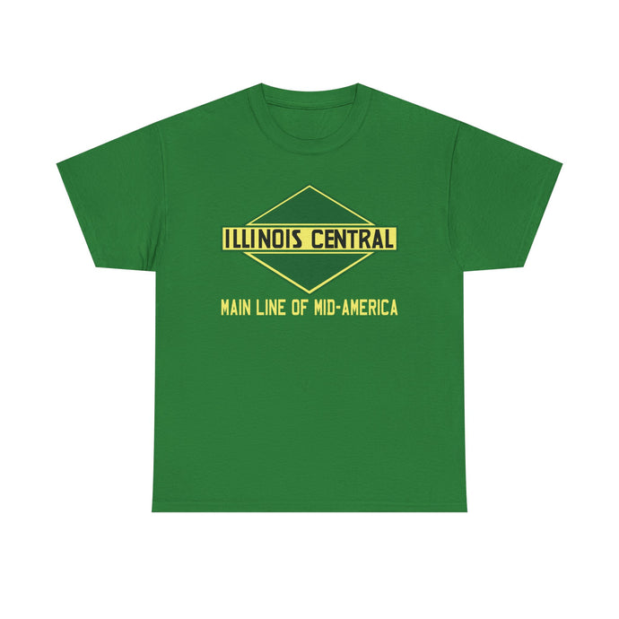 Illinois Central Main Line Mid-America Railroad Green Logo Train T-Shirt