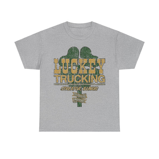 Luckey Trucking Streator IL 1970 Distressed Print T-shirt