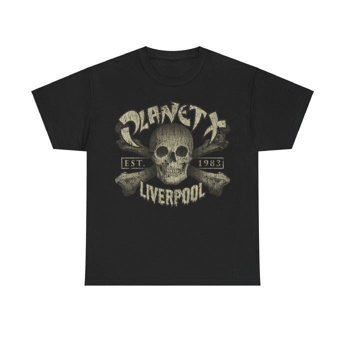 Planet X Liverpool Skull 1983 Nightclub Distressed Print T-shirt