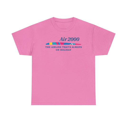 Air 2000 The Airline That's Always on Holiday Vintage Logo Aviation T-shirt