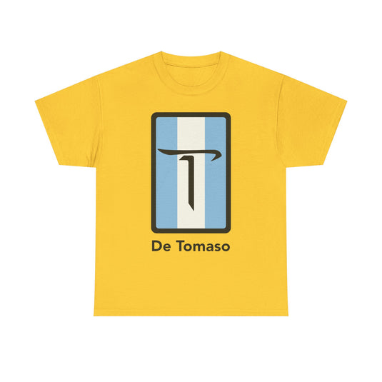 De Tomaso Italian Sports Car Manufacturer Blue Stripe T-shirt