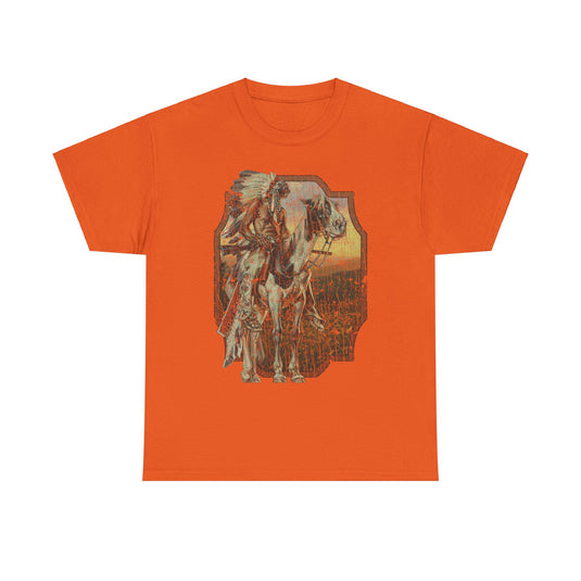 Native Sunset 1973 Native American Indian Horseback T-shirt