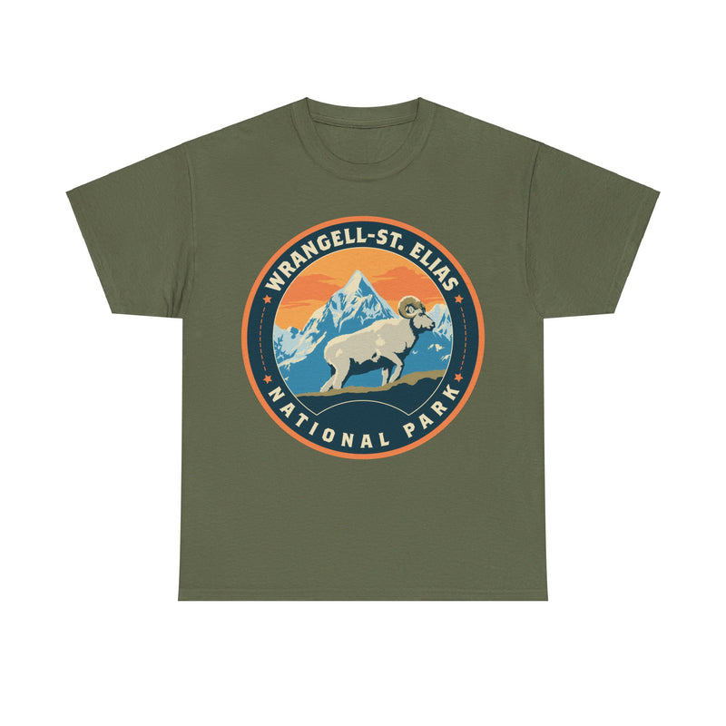 Load image into Gallery viewer, Wrangell-St Elias National Park Alaska Round Logo T-shirt
