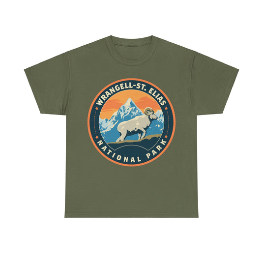 Wrangell-St Elias National Park Alaska Round Logo T-shirt