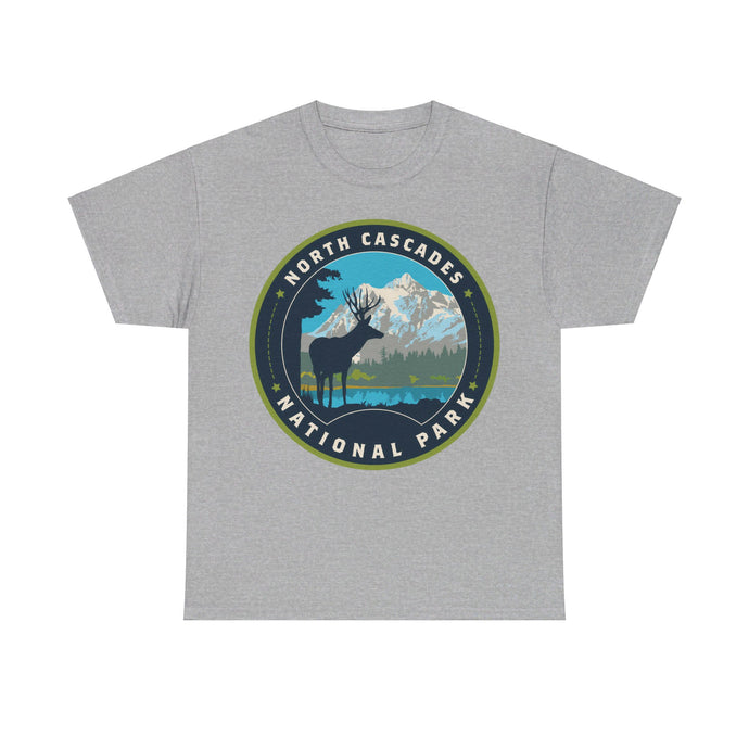 North Cascades National Park Washington Round Logo T-shirt