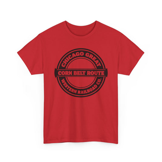 Chicago Great Western Corn Belt Route Railroad Logo Train T-Shirt
