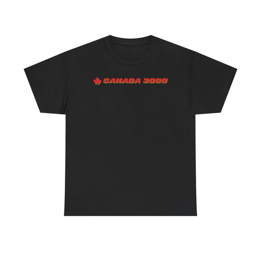 Canada 3000 Red Maple Leaf Charter Airline Retro Aviation T-shirt