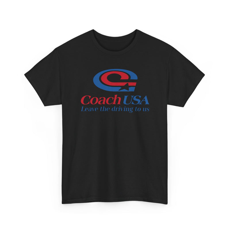 Load image into Gallery viewer, Coach USA Leave The Driving To Us Logo Graphic T-Shirt Rare Defunct Brand Tee
