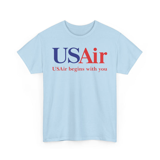 USAir Begins With You Classic American Airline Logo T-shirt