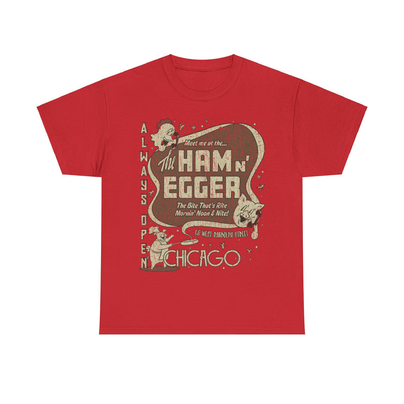 Load image into Gallery viewer, Ham n Egger Chicago 1943 Restaurant Distressed Print T-shirt
