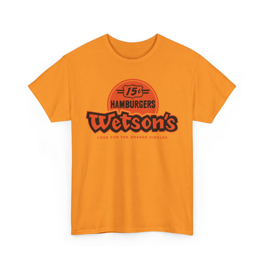 Wetson's 15¢ Hamburgers Orange Circles Vintage Logo Chain Restaurant T-Shirt