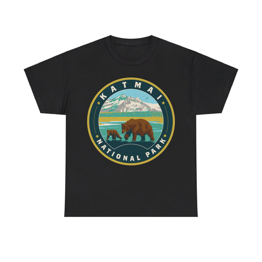 Katmai National Park Alaska Round Logo T-shirt