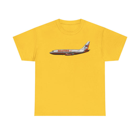Hooters Air Orange Owl Novelty Airline Retro Aviation Memorabilia T-shirt
