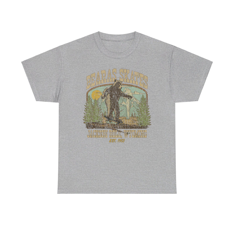 Load image into Gallery viewer, Bearas Skates Est 1983 Jackson Hole Wyoming T-shirt
