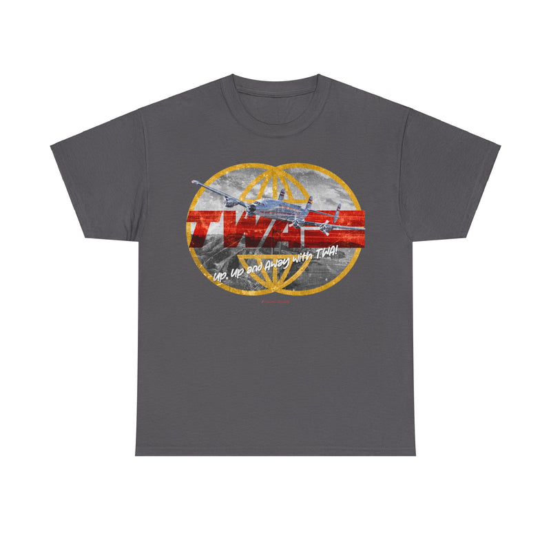 Load image into Gallery viewer, TWA Transworld Airline Up Up and Away Nostalgic Retro Logo T-shirt
