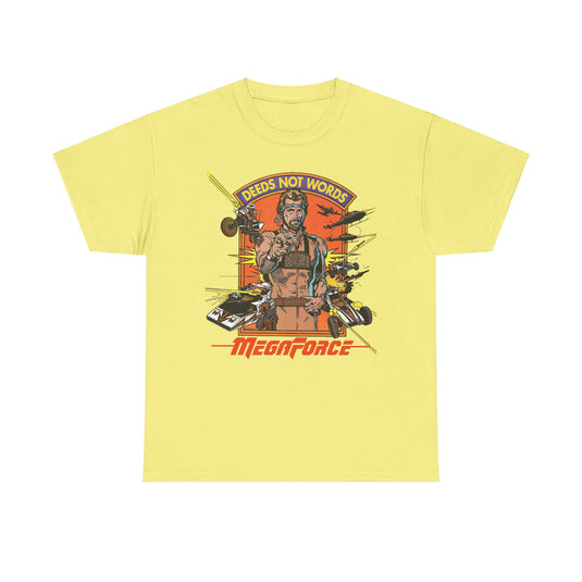 Megaforce Deeds Not Words 1982 Movie T-shirt