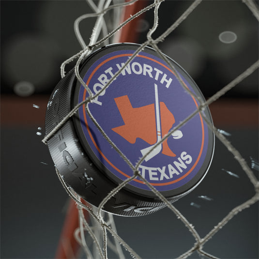 Fort Worth Texans 1981 Texas Nostalgic Logo Hockey Puck