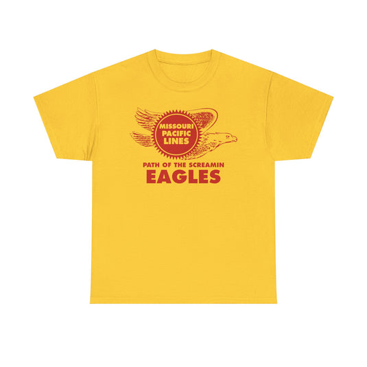 Missouri Pacific Lines Screaming Eagles Railroad Logo Vintage T-Shirt