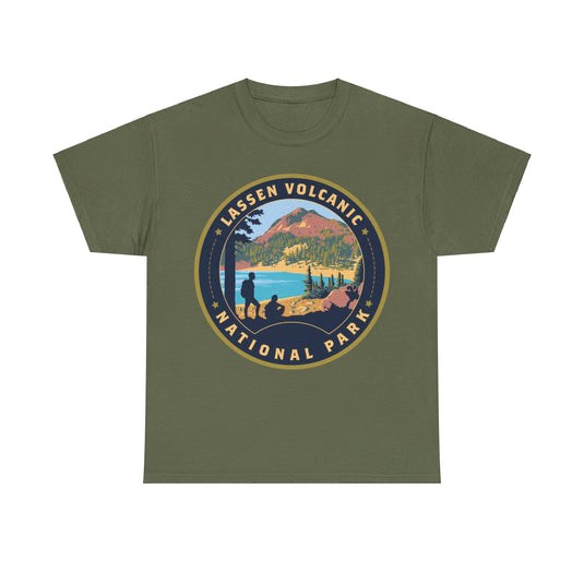 Lassen Volcanic National Park California Round Logo T-shirt